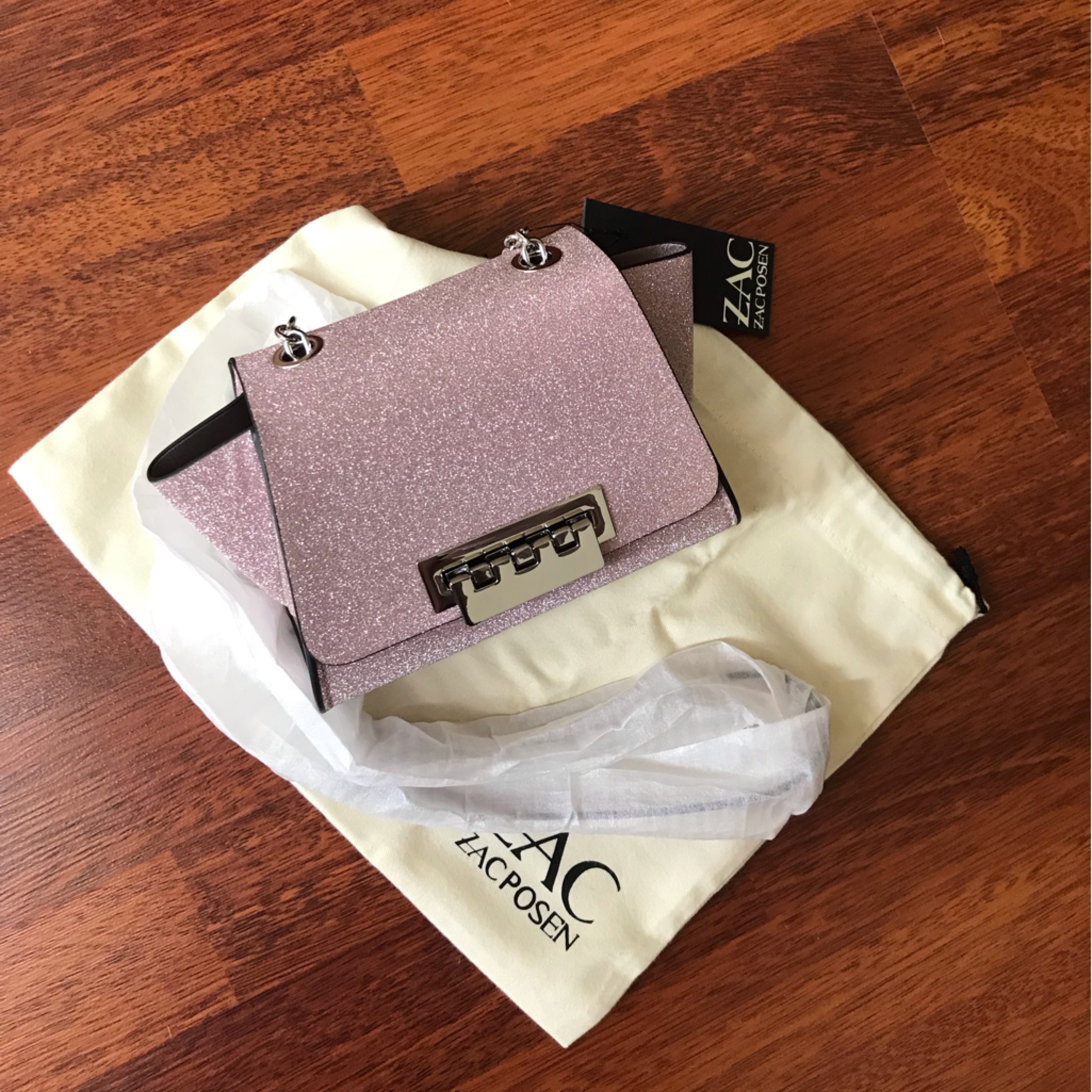 Nwt Zac Zac Posen Mini Eartha Glitter Sparkle Crossbody Handbag